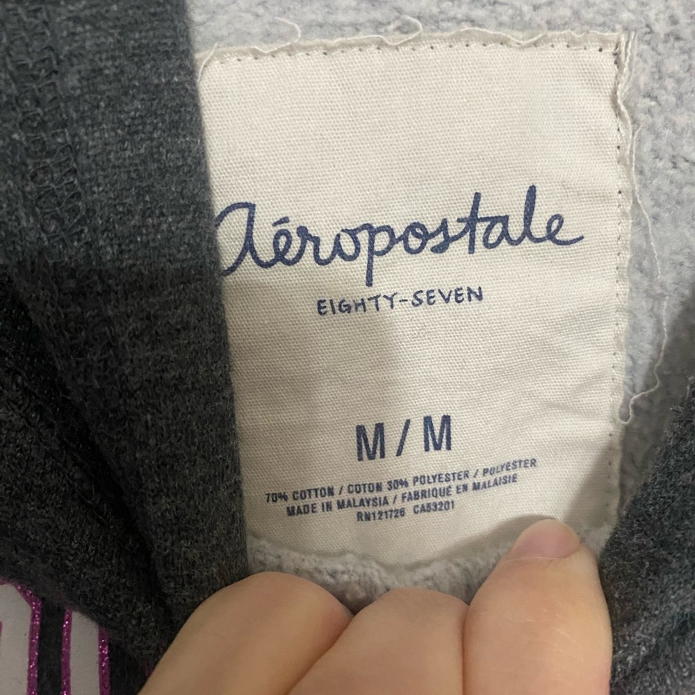 Aeropostale‎ Gray Hoodie size medium - Picture 2 of 4
